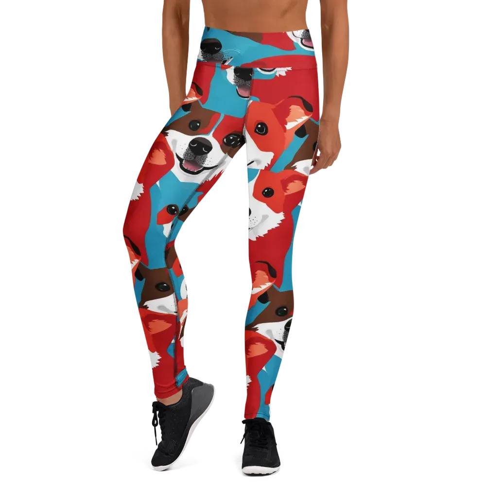 Pawsitive Color on Yoga Leggings — Front