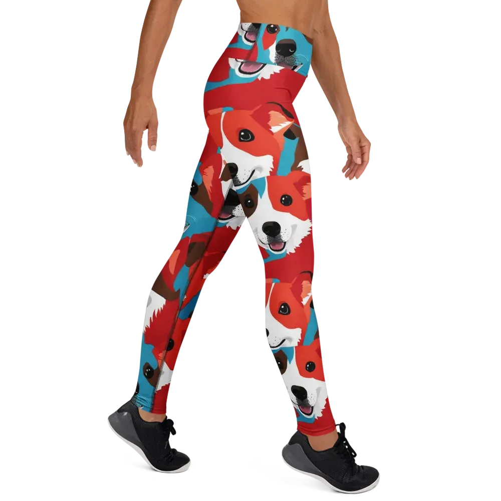 Pawsitive Color on Yoga Leggings — Right