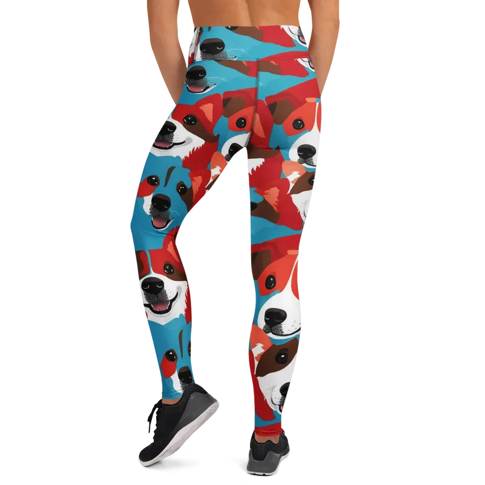 Pawsitive Color on Yoga Leggings — Back