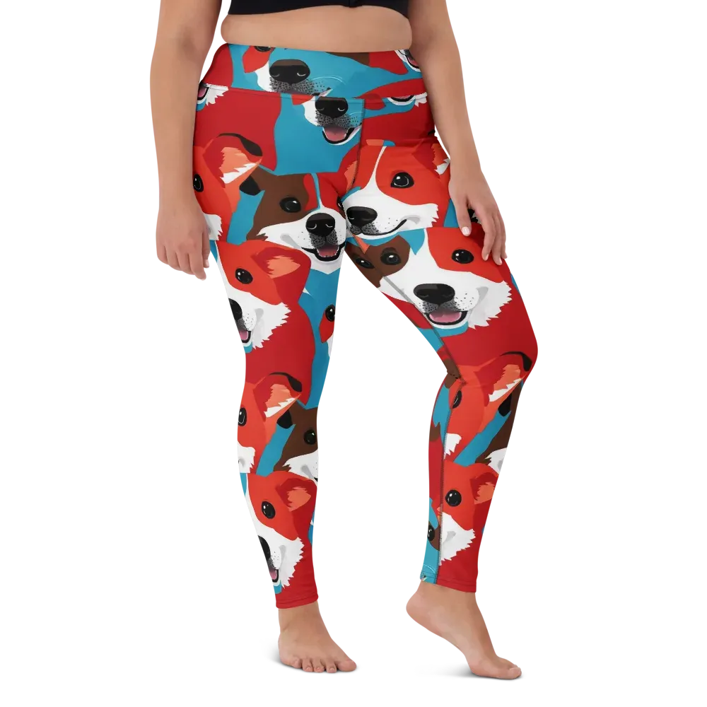 Pawsitive Color on Yoga Leggings — Front