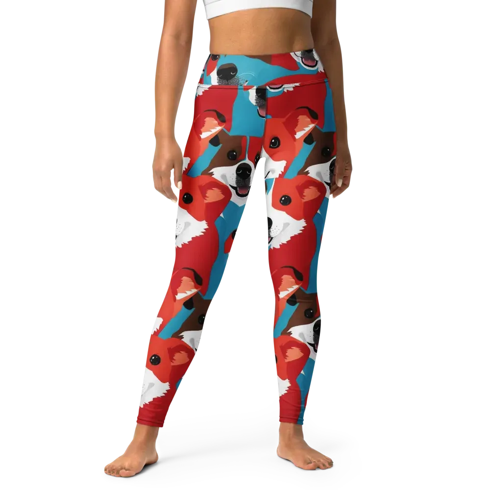 Pawsitive Color on Yoga Leggings — Front