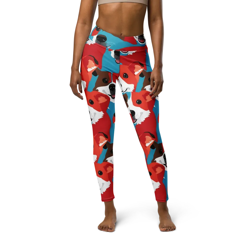 Pawsitive Color on Yoga Leggings — Front