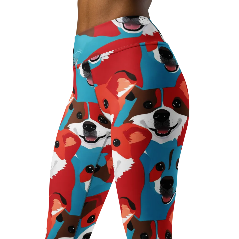 Pawsitive Color on Yoga Leggings — Left Front