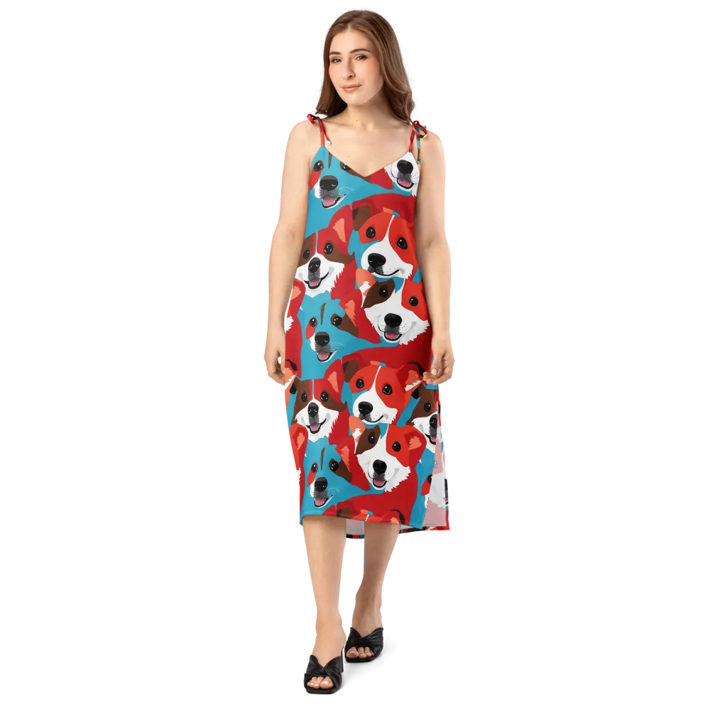 Pawsitive Color on Slip Dress — Front