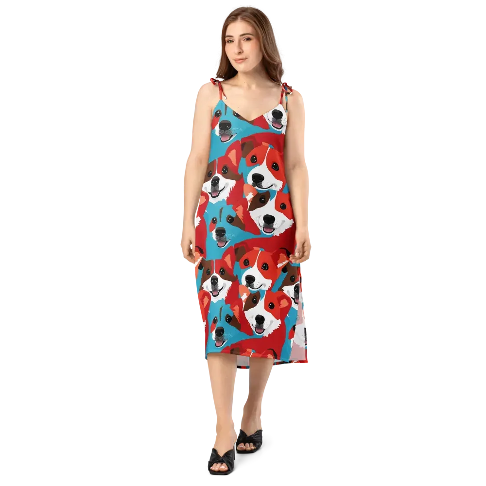 Pawsitive Color on Slip Dress — Front