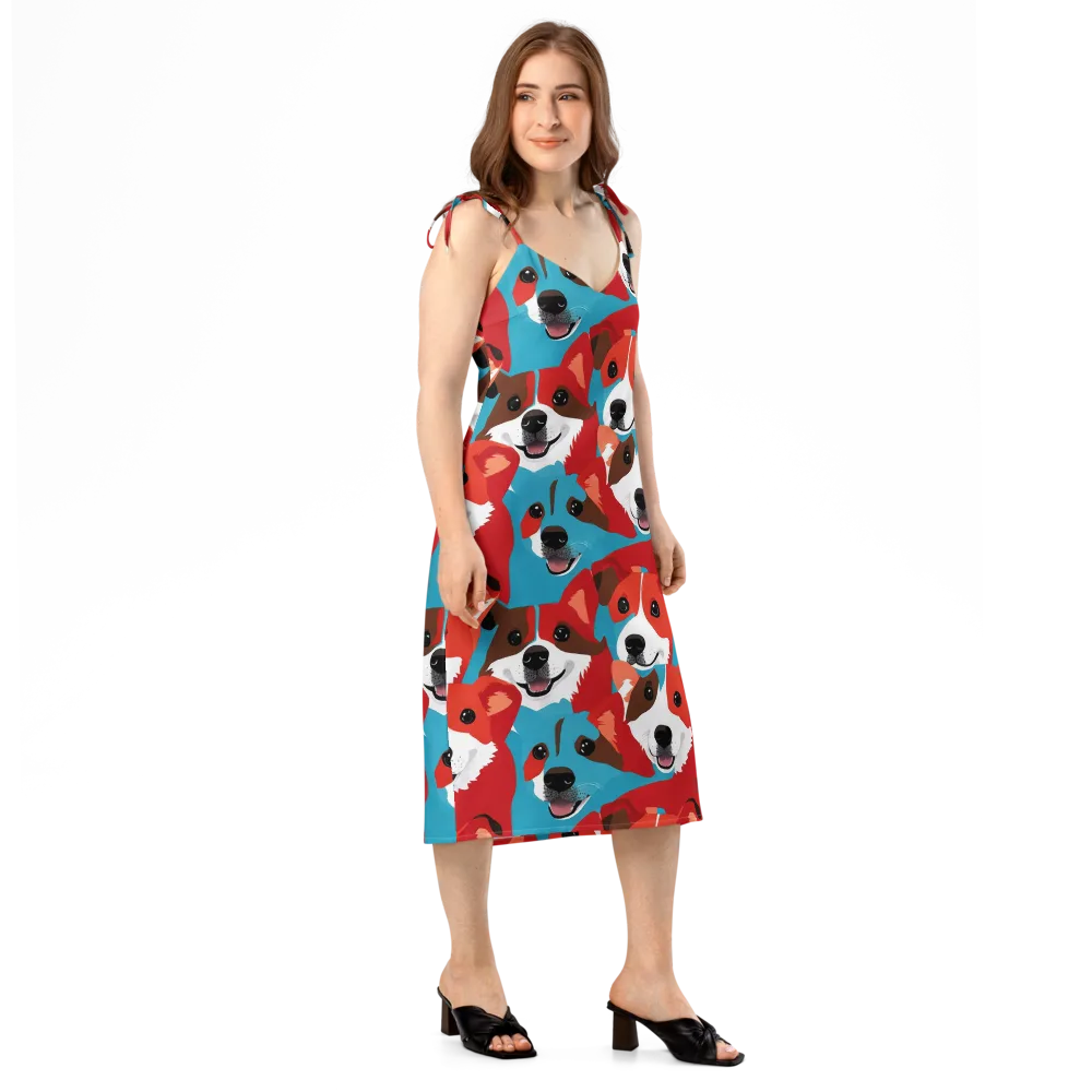 Pawsitive Color on Slip Dress — Right Front