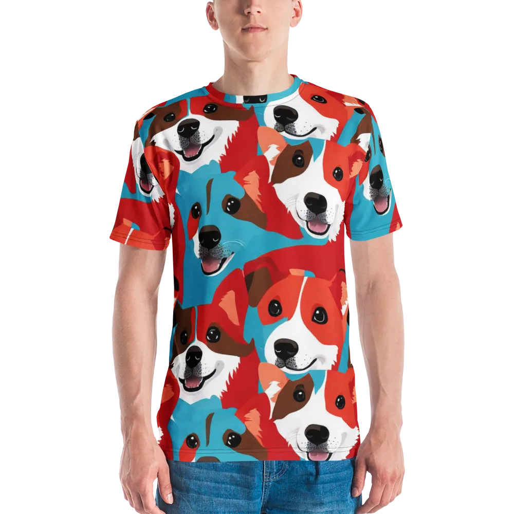 Pawsitive Color on Men's Crew Neck T-Shirt — Front