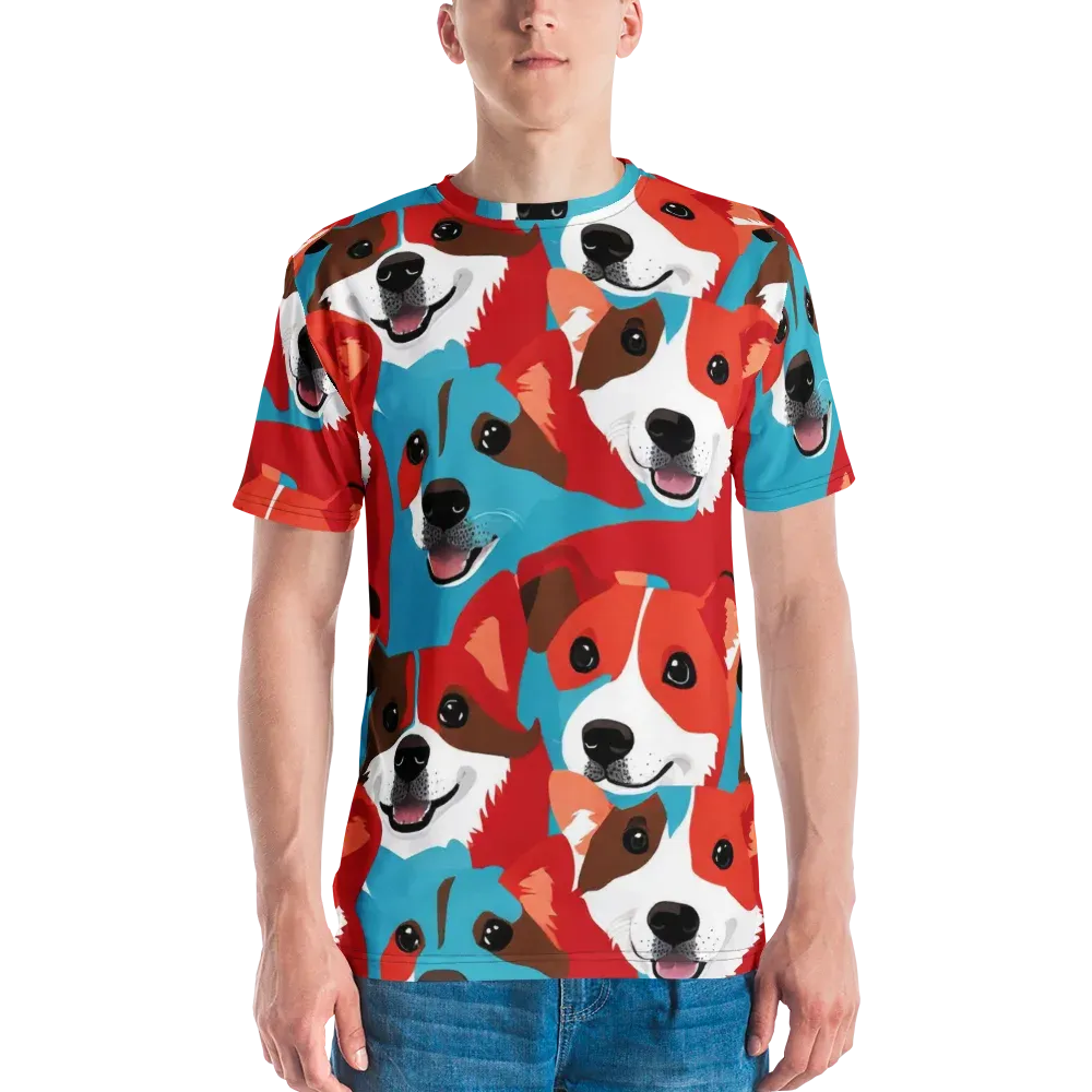 Pawsitive Color on Men's Crew Neck T-Shirt — Front