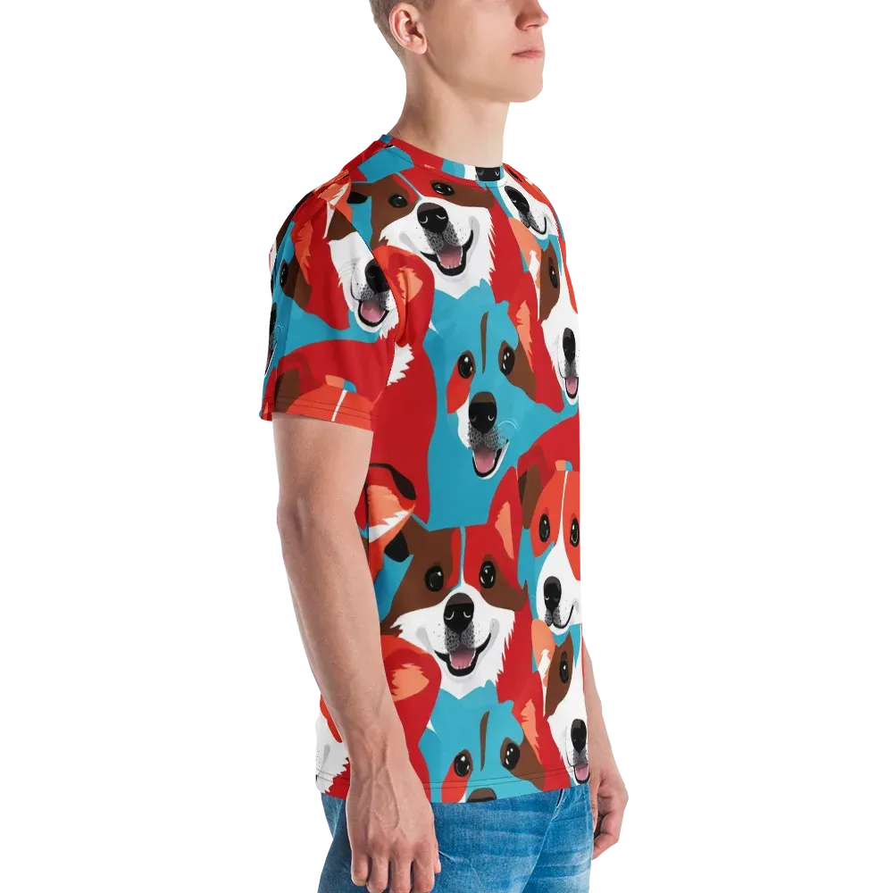 Pawsitive Color on Men's Crew Neck T-Shirt — Right