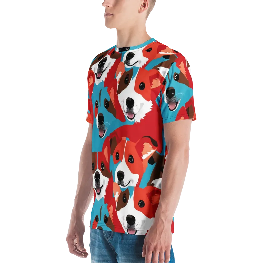 Pawsitive Color on Men's Crew Neck T-Shirt — Left