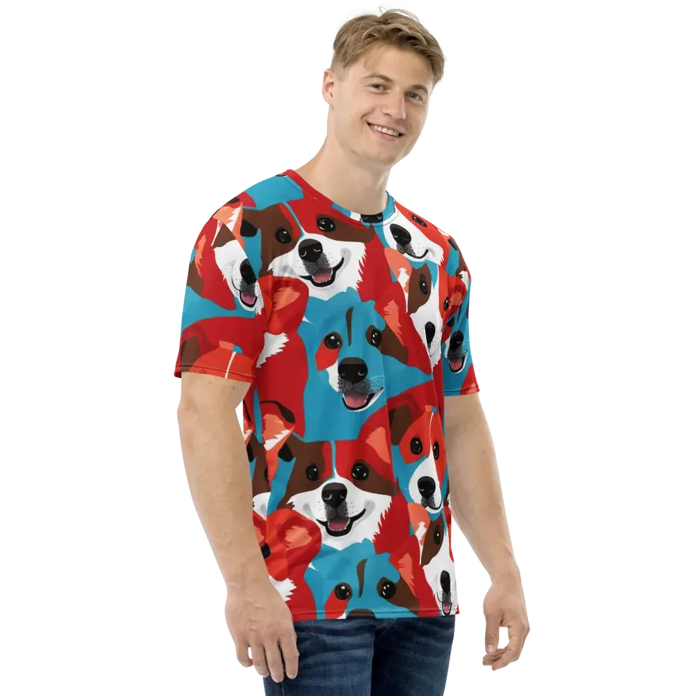 Pawsitive Color on Men's Crew Neck T-Shirt — Right