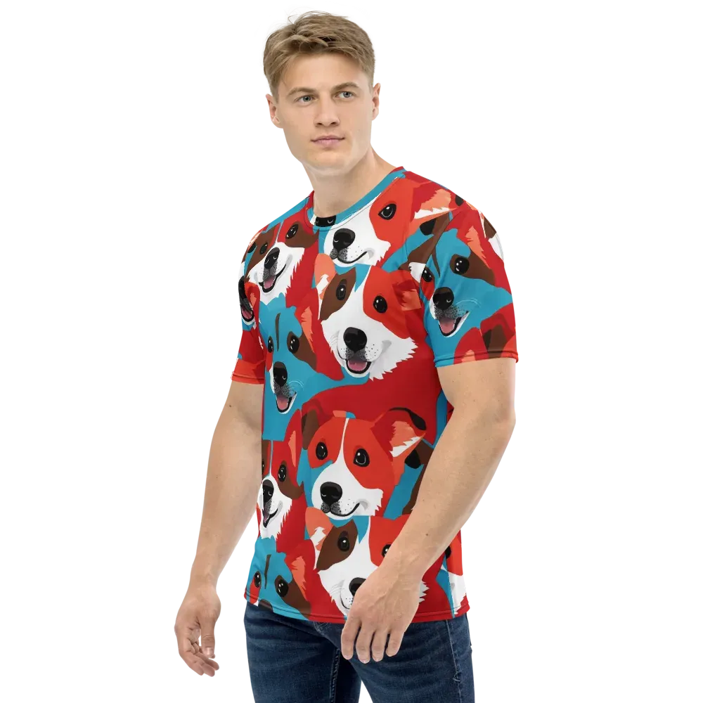 Pawsitive Color on Men's Crew Neck T-Shirt — Left