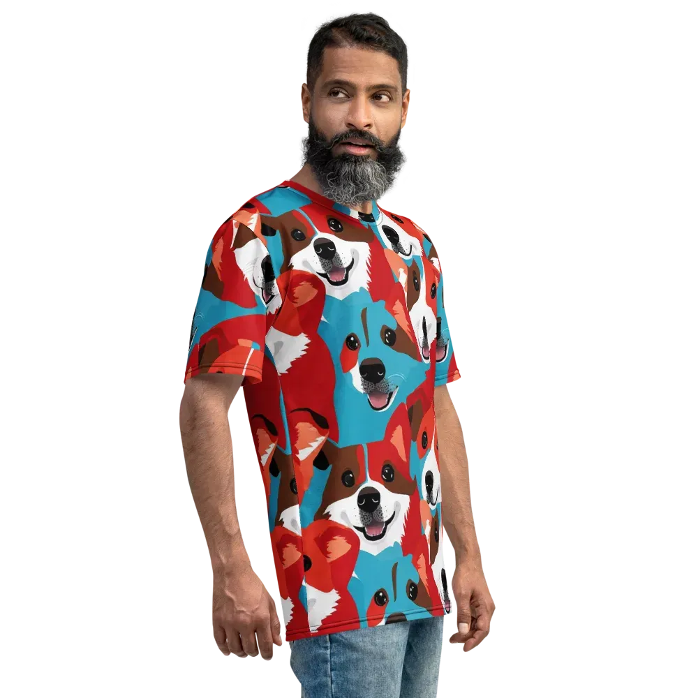 Pawsitive Color on Men's Crew Neck T-Shirt — Right