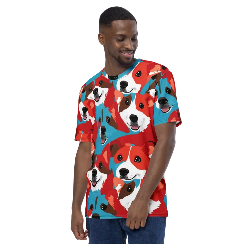 Pawsitive Color on Men's Crew Neck T-Shirt — Left