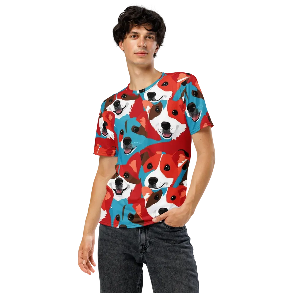 Pawsitive Color on Men's Crew Neck T-Shirt — Front