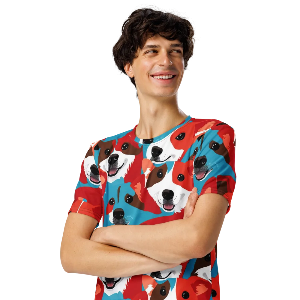 Pawsitive Color on Men's Crew Neck T-Shirt — Left Front