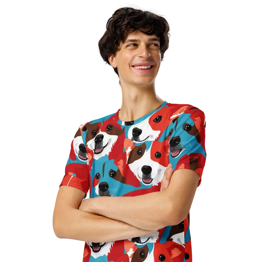Pawsitive Color on Men's Crew Neck T-Shirt — Left Front