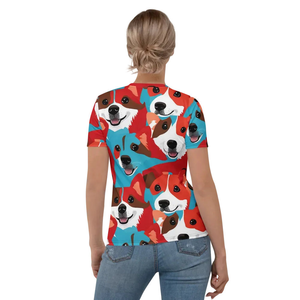 Pawsitive Color on Women's Crew Neck T-Shirt — Back