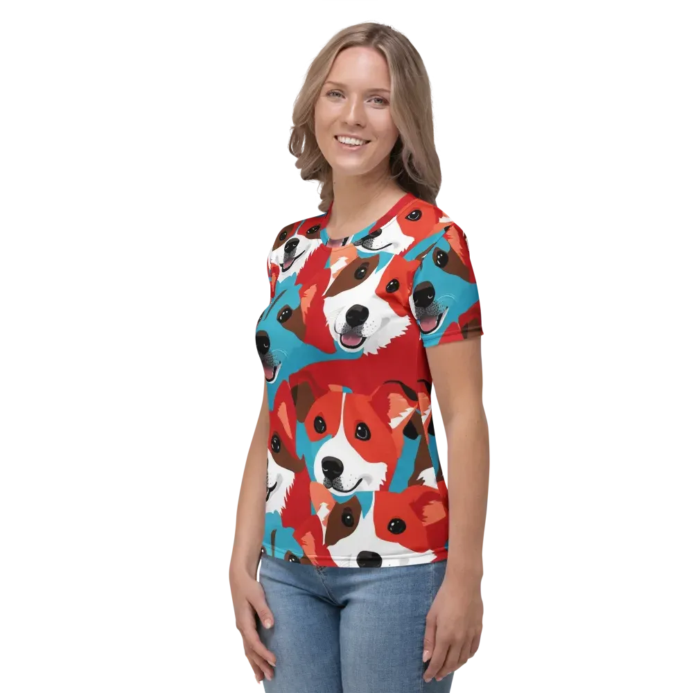 Pawsitive Color on Women's Crew Neck T-Shirt — Left