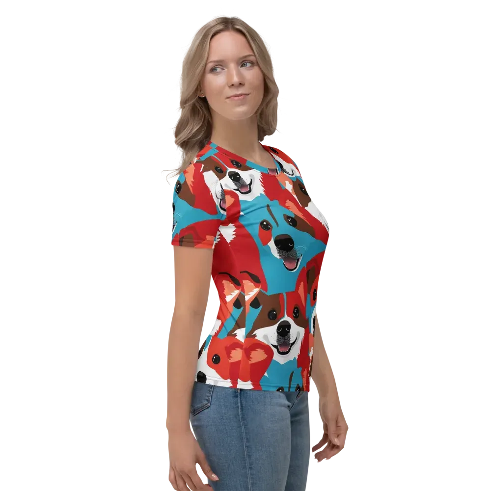 Pawsitive Color on Women's Crew Neck T-Shirt — Right