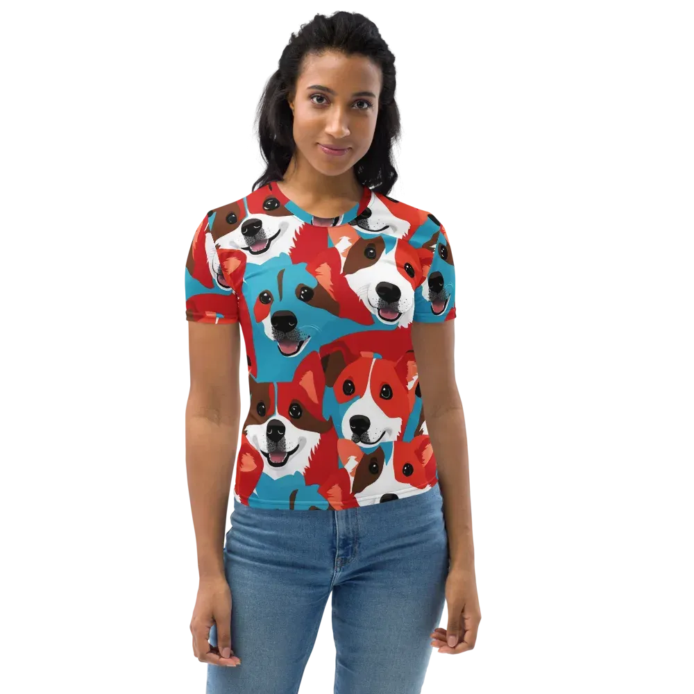 Pawsitive Color on Women's Crew Neck T-Shirt — Front