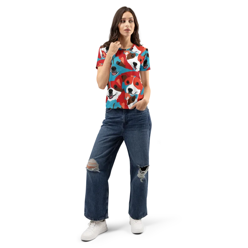 Pawsitive Color on Women's Crew Neck T-Shirt — Front