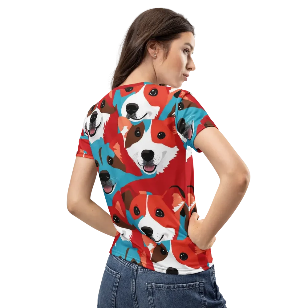 Pawsitive Color on Women's Crew Neck T-Shirt — Back