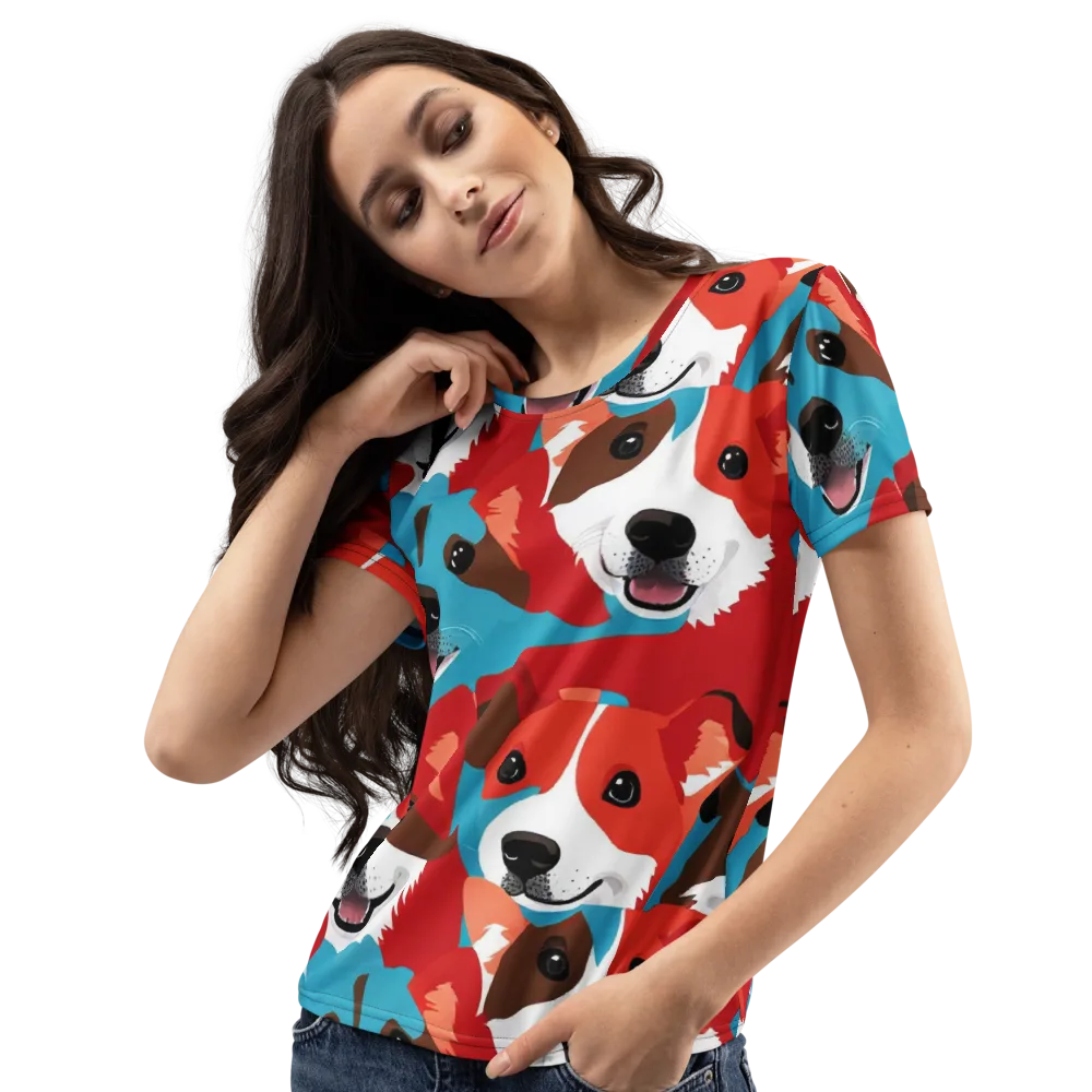 Pawsitive Color on Women's Crew Neck T-Shirt — Left Front