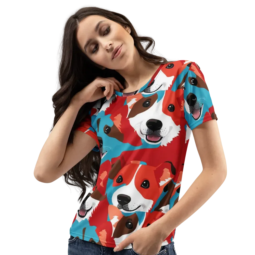 Pawsitive Color on Women's Crew Neck T-Shirt — Left Front