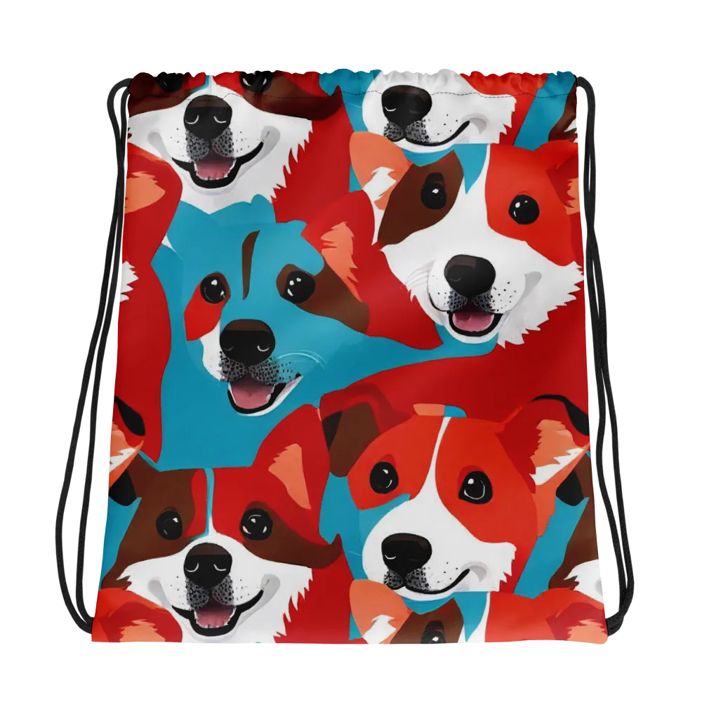 Pawsitive Color on Drawstring Bag — Photo