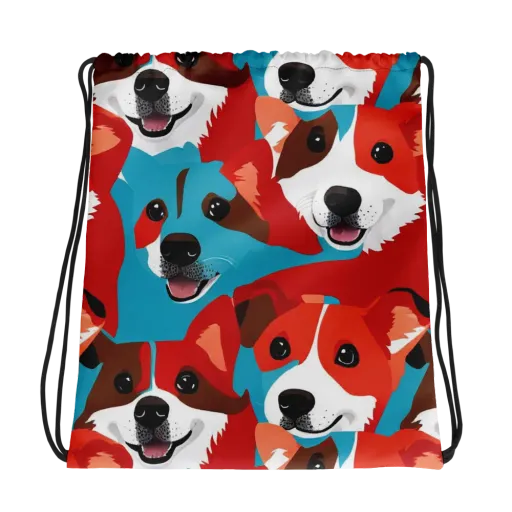 Pawsitive Color on a Drawstring Bag