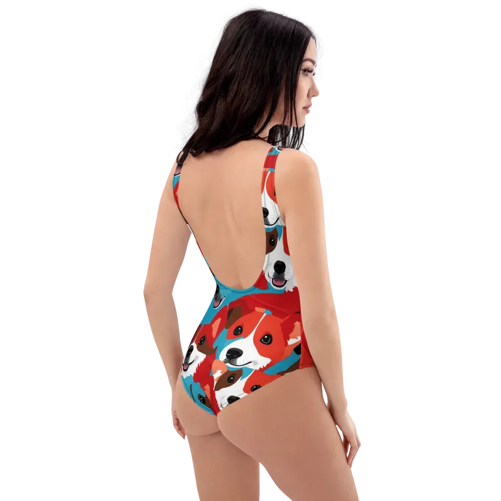 Pawsitive Color on One-Piece Swimsuit — Right Back