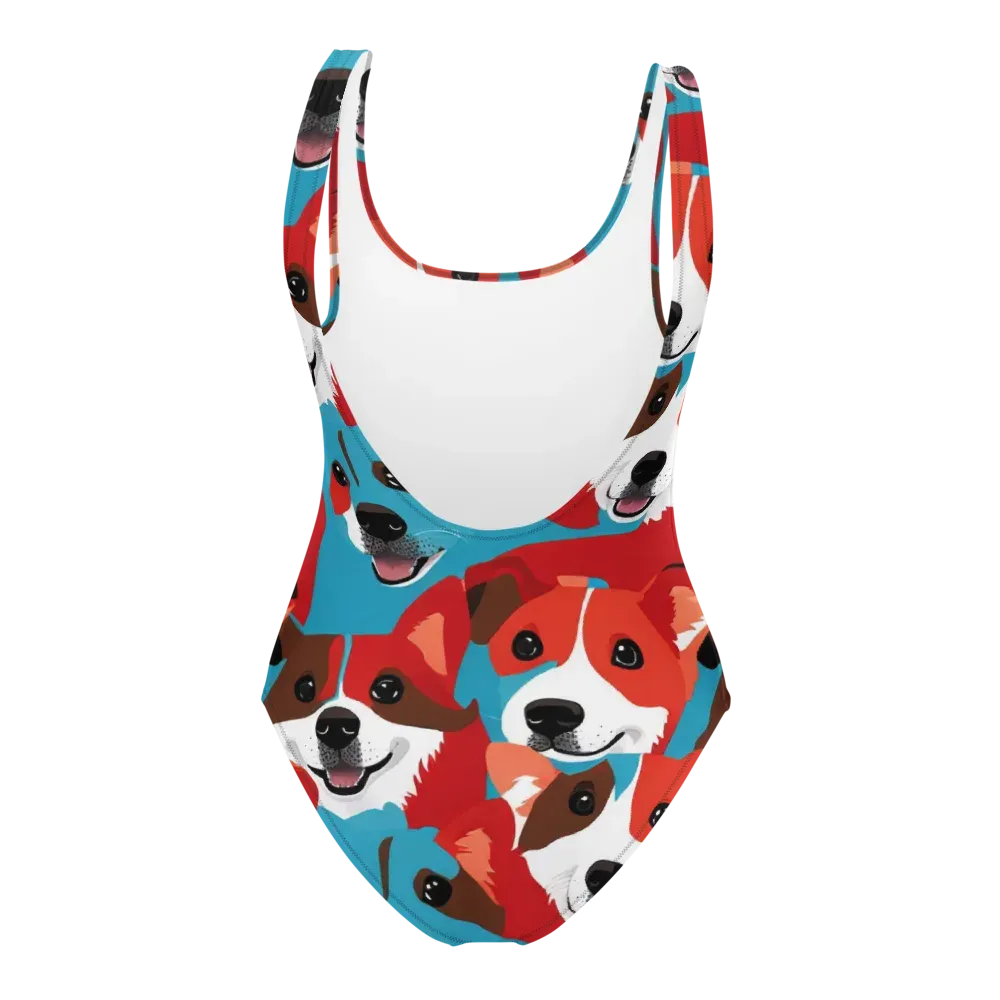 Pawsitive Color on One-Piece Swimsuit — Back