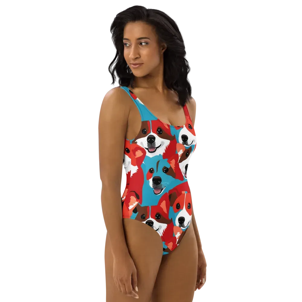 Pawsitive Color on One-Piece Swimsuit — Right