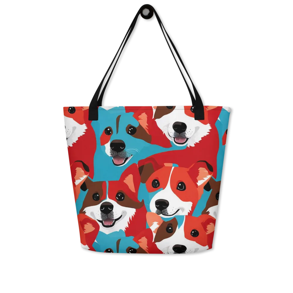 Pawsitive Color on Large Tote Bag W/ Pocket — Front