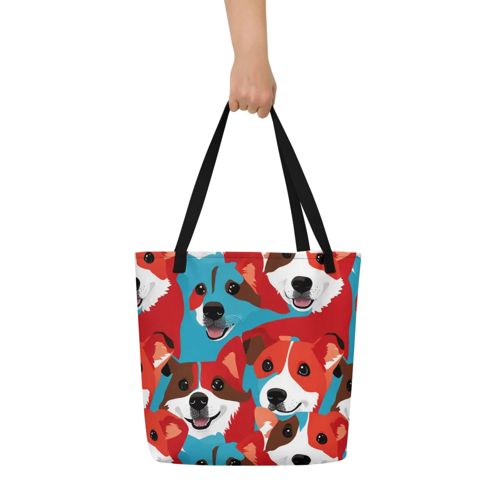 Pawsitive Color on Large Tote Bag W/ Pocket — Front