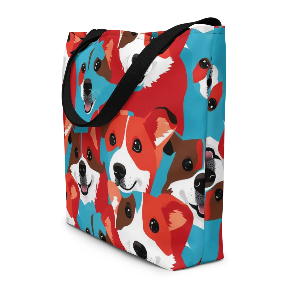 Pawsitive Color on Large Tote Bag W/ Pocket — Front