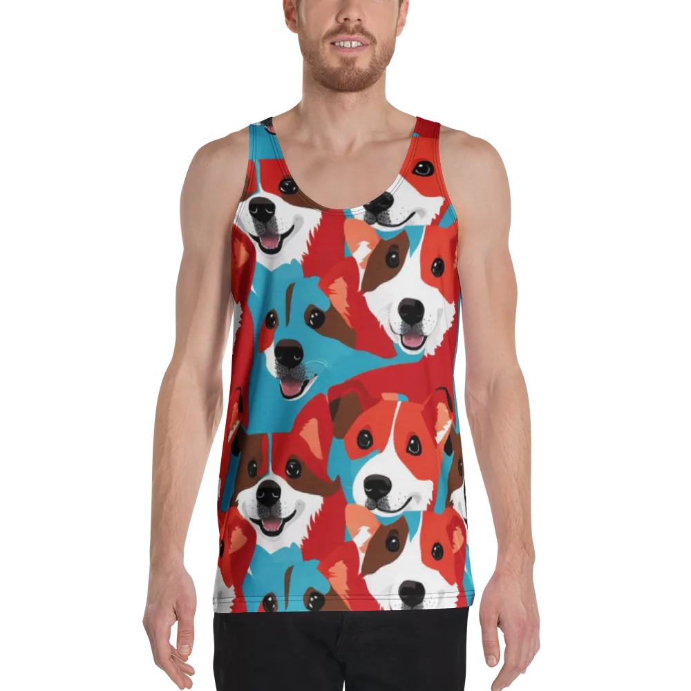 Pawsitive Color on Men's Tank Top — Front