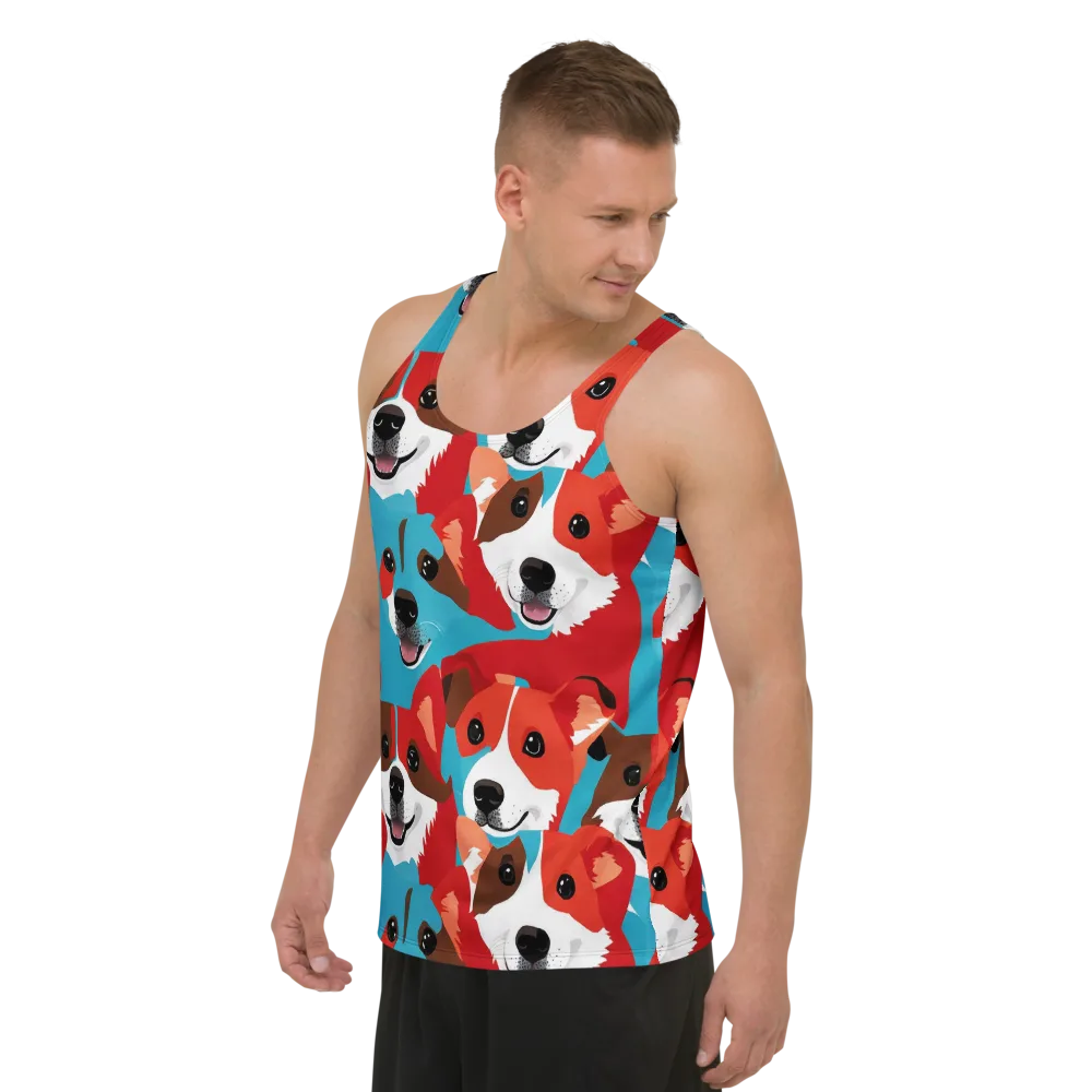 Pawsitive Color on Men's Tank Top — Left Front