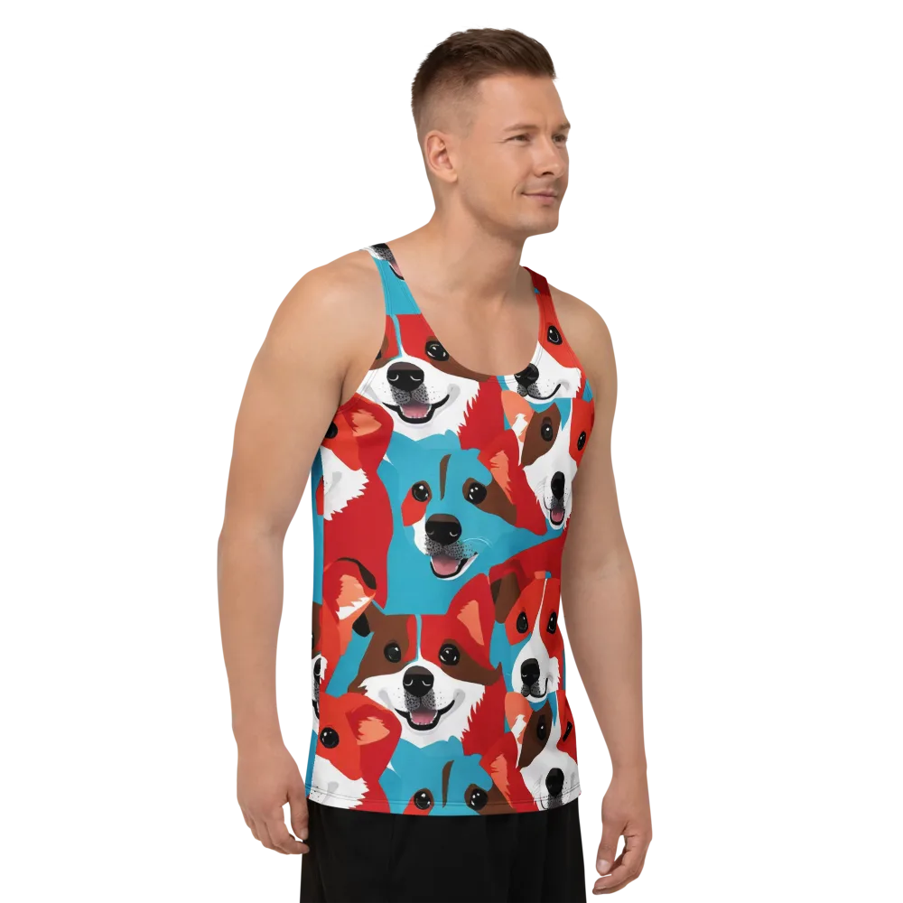 Pawsitive Color on Men's Tank Top — Right Front