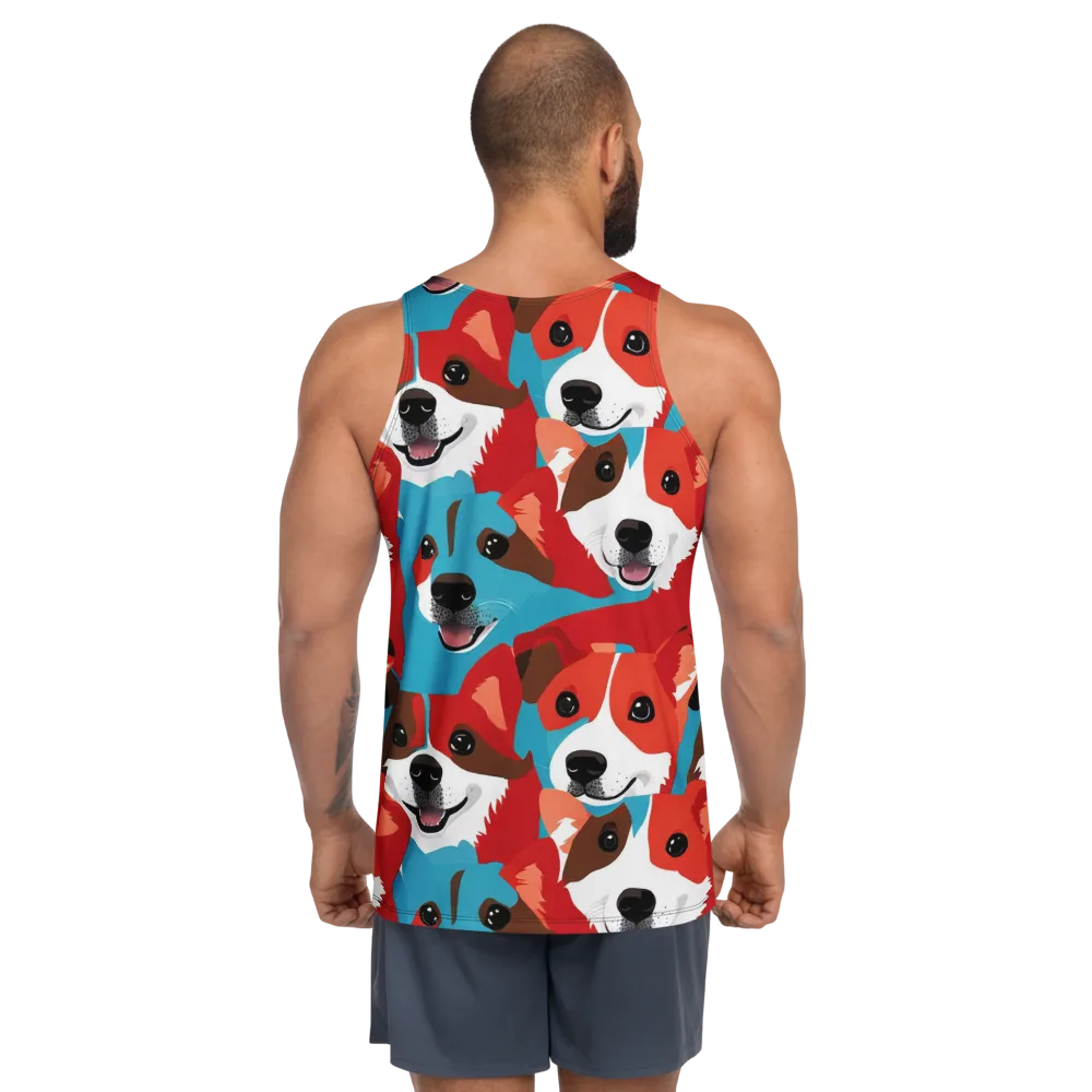 Pawsitive Color on Men's Tank Top — Back