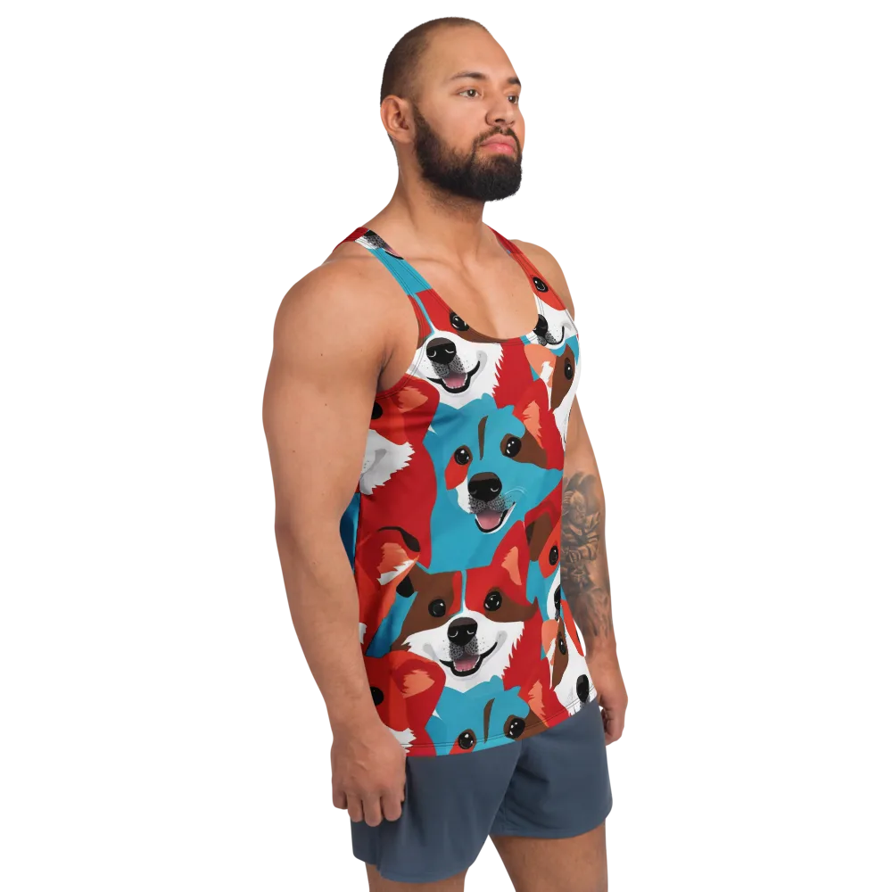 Pawsitive Color on Men's Tank Top — Right Front