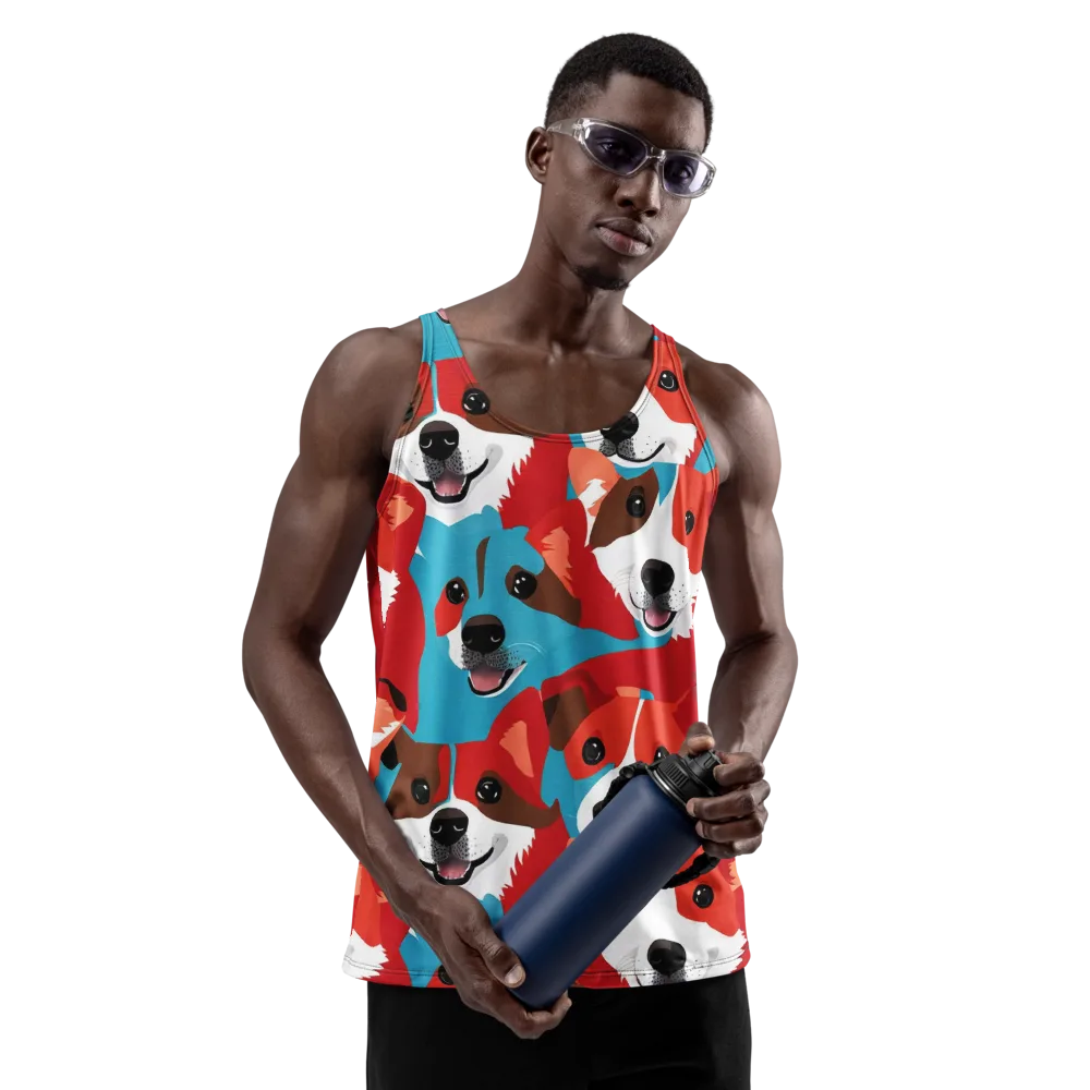 Pawsitive Color on Men's Tank Top — Front
