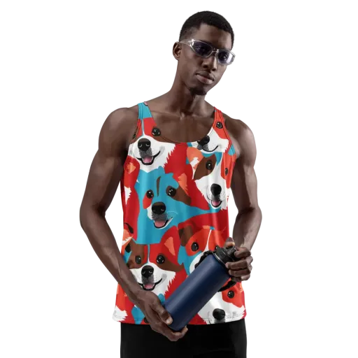 Pawsitive Color on a Men's Tank Top