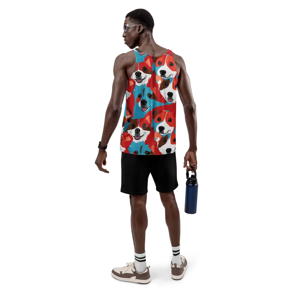 Pawsitive Color on Men's Tank Top — Back