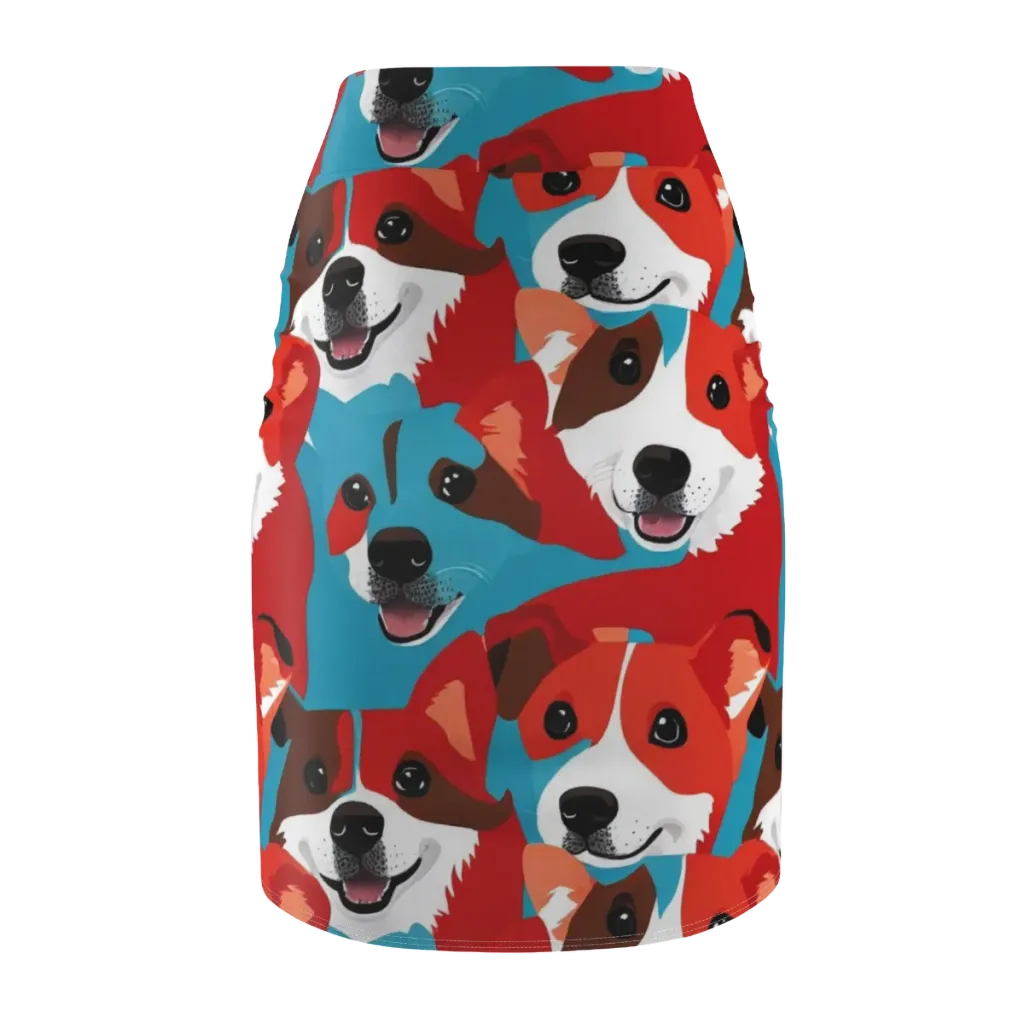 Pawsitive Color on Pencil Skirt — Back