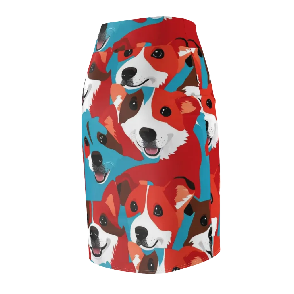 Pawsitive Color on Pencil Skirt — Back Side