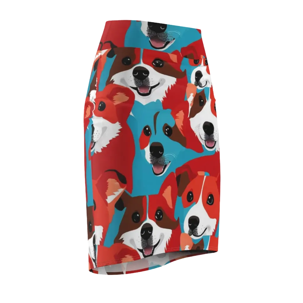 Pawsitive Color on Pencil Skirt — Front Side