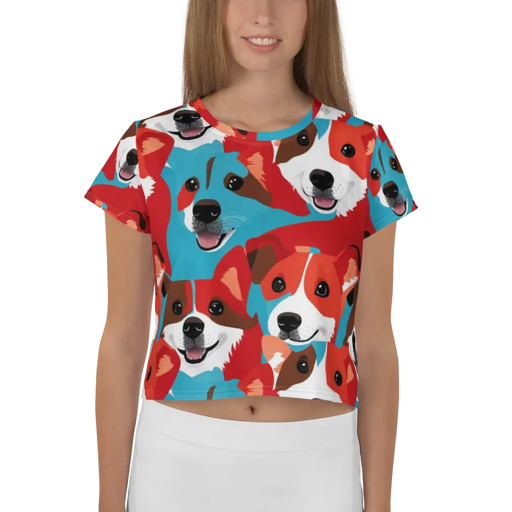 Pawsitive Color on Crop Tee — Front