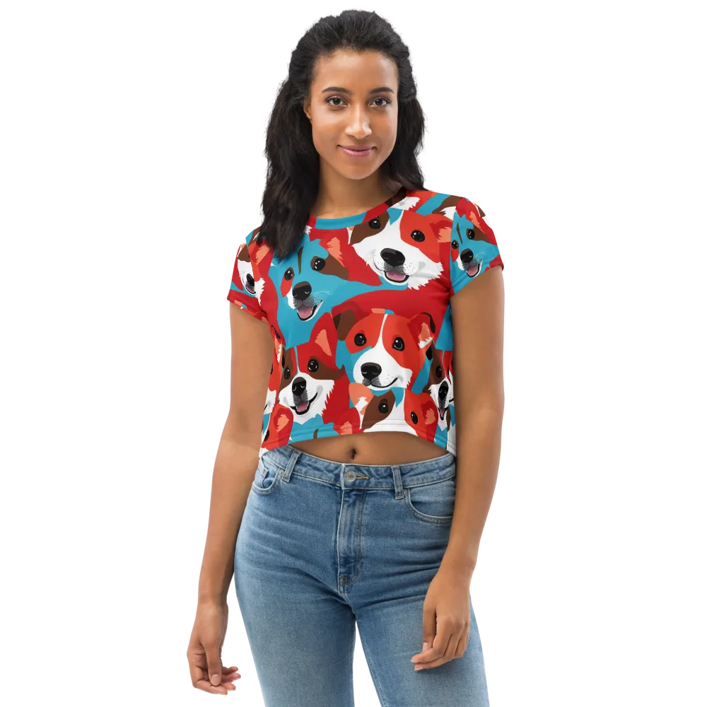 Pawsitive Color on Crop Tee — Front